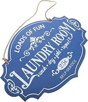 GARVALON Retro European Design Laundry Sign Wooden Wall Decor Wall Hanging for Laundry Room