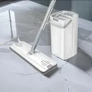 Mop and Bucket Set for Floor Cleaning Microfiber Wringer System Long Handle