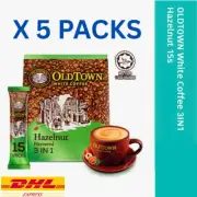 5X Authentic Old Town 3-In-1 Instant Hazelnut White Coffee Breakfast 15's x 38g