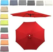 THBSHZMZR 6.5 9 10FT Patio Umbrella Canopy Replacement, Cantilever Umbrella Replacement Cover 6/8 Ribs for Outdoor Backyard Pool, UV Protective Fabric(Red,3.0m/10ft-6Ribs)