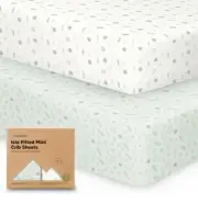 Pack and Play Sheets Fitted, 2-Pack Mini Crib Sheets - Pack N Play Sheets [D5]
