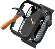 Aluminium case with Screen Protector for Apple Watch Series 8 7 6 5 4 3 2 1 SE; 45 mm 44 42 41 40 38 Protective case with Integrated Protective Glass 9H (41 mm Black)