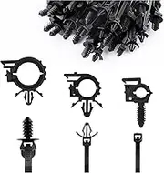 150PCS Cable Zip Ties with Zip Tie Mount,Push Mount Nylon Car Wire Loom Clips for Securing Wires,Cables,Small Hoses