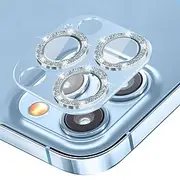 [2 Pack] Camera Lens Protector For Apple iPhone 16 iPhone 15 Pro Max Plus iPhone 14 Pro Max iPhone 13 Pro Max Tempered Glass 9H Hardness Diamond Glitter Shine