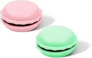NILLOS Macaron Shape Sewing Pin Holder, 2 PCS Needlework Accessories for Sewing Storage, Embroidery Accessories (Green & Pink)