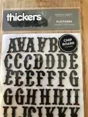 NEW ~ THICKERS "PLATFORMS" CHIPBOARD LETTER STICKERS ~ BLACK ~