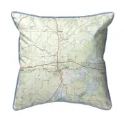 Logan Martin Lake Map Pillow 18x18 – Large Corded Decor