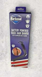 Barbasol Battery Powered Back Hair Shaver w/ Stainless Steel Blade Long Reach