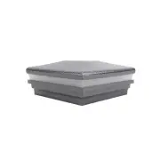 5" Sq. Neptune Halo Solar LED Lighted Vinyl Post Cap - Antique Gray