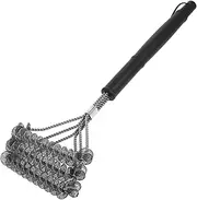 HYTROVE Stainless Steel Cleaning Brush Grill Scraper Brush Barbecue Grill Scrapers Camping Grill Scrubber Charcoal Grill Scraper Camping Grill Cleaner Grill Brush and Scraper BBQ Silver