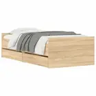Bed Frame with Drawers Slatted Wooden Mattress Base Bed Base Bedroom vidaXL