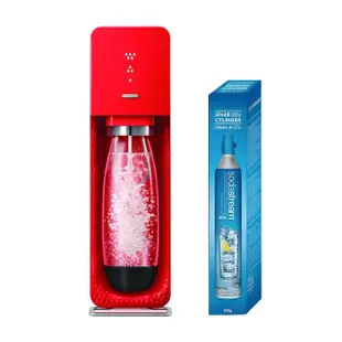【Sodastream-超值組合】自動扣瓶氣泡水機 SOURCE 3色(加碼送1隻鋼瓶 含原箱共2隻+1L水瓶x1)