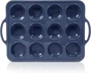 Silicone Muffin Pan with Metal Frame, Non Stick Silicone Cupcake Pan