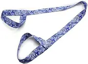 Yoga Mat Strap Belt Sports Sling Adjustable Shoulder Carry Belt Exercise Stretch Type 2# Blue Flower