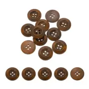 100Pcs Wooden Buttons 23mm 4 Hole Round Wood Sewing Button Craft, Coffee