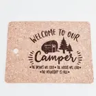 Engraved Cork Pot Mat Trivet, New and handmade, Heat Resistant, Camping Theme