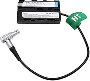 HangTon NP-F Dummy Battery Power Adapter for Alexa Zcam Venice Camera to Portkeys SmallHD Atomos Shogun Inferno Ninja V Monitor, Right Angle 2-pin to NP-F970 F750 F550 30cm