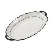 Abstract Print Ceramic Tableware Oval Serving Dish Plate 12.5 cm