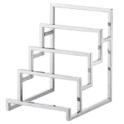 Clutch Purse Display Stand 4 Layers Wallet Display Metal Clutch Riser - Silver