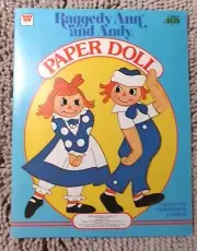 Vintage UNCUT Raggedy Ann and Andy Paper Doll Book - Whitman Bobbs Merrill