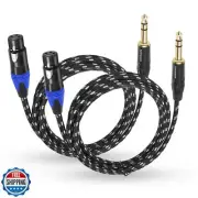 1/4" to XLR Cable,Heavy Duty Nylon Braided,Gold Plated Plug,Balanced 1/4" TRS