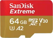 Sandisk SDSQXAH064GGN6MA Extreme 64 GB 170MB/s microSDXC UHS-I