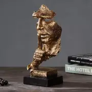 1x Handcrafted statue abstract art sculpture ornament home desk antique gold