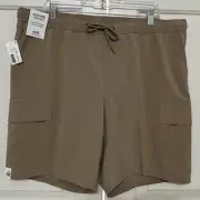 NWT Solaris size 42 dk stone khaki Active athletic 8" inseam wicking mens