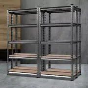 4 PCS 5 Tier Warehouse Shelving Unit Garage Storage Rack Adjustable Shelf Height
