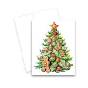 Christmas Tree Greeting Cards with Envelopes, Set of 12 Holiday Cards