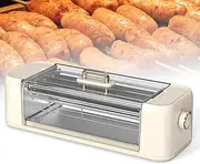 Electric Hot Dog Roller Machine, Multi-Function Barbecue Hot Dogs, Mini Household Grilled Sausage, 360° Smokeless Quick Roasting, 0-300° Temperature Adjustment, for Breakfast Sausages, Egg Rolls