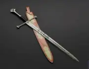 36 INCHES HANDMADE DAMASCUS STEEL NARSIL COMBAT BATTLE READY SWORD WITH SHEATH