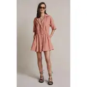 Bec & Bridge Dress Plus Size AU 16 US 12 Alamos Mini Grapefruit BNWT Linen