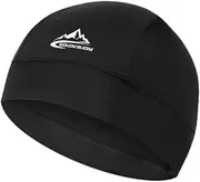 [Jwelesy] Unisex Skull Cap Helmet Liner for Men Women Beanie Head Wrap Sweat Wicking Bicycle Cycling Running Hat Black, Black, One Size