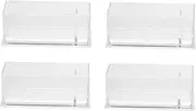 Tofficu 4 Pcs Transparent Acrylic Desktop Storage Boxes Gadget Holder for Business Cards and Office Supplies Compact Organizer for Classroom Home Use