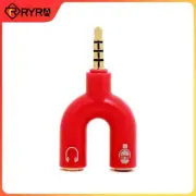 3.5mm Stereo Splitter Audio To Mic & Headset 2 Way U Jack Plug Adapter Splitter