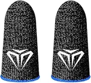Pro Gaming Finger Sleeves, 0.3mm Silver Fiber Extremely Thin Seamless Finger Cover, High Sensitivity, Anti-Sweat & Breathable Thumb Cover Gloves for All Touchscreen Devices (Blue)