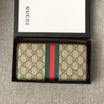 KK店二手 GUCCI 古奇 男包 長夾 長錢包 錢包 拉鏈長夾 男錢包 經典款 男用錢包 男生包 多卡位 帆布錢包