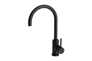 Tisira Matte Black Rounded Gooseneck Kitchen Mixer Tap (TMFGBK)
