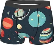 [FSCEV] Outer Space Planet Men'S Boxer Briefs Regular Soft And Elastic Leggings Shorts Everyday Wear, Black, S