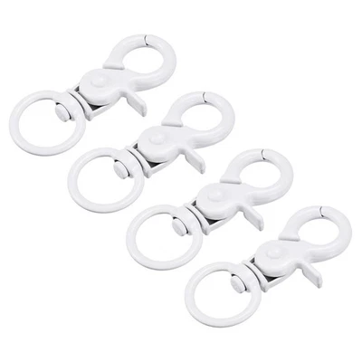 44mm Swivel Clasps Lanyard Snap Hook Claw Clasp for DIY White, 4Pcs