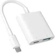 SUNTRSI SD Card Reader for Phone and Pad, Card Reader with USB OTG Adapter, Compatible with iOS Devices, Portable USB Adapter with Charging Port, SD Card Reader Without App Required (Blue)