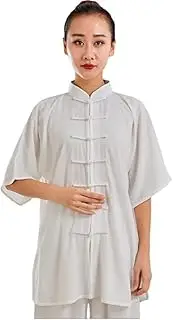 [ChangNanJun] Unisex Cotton Blend Short Sleeves Tai Chi Suit Morning Exercise Uniform Kung Fu Clothing Men Women