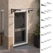 Door Canopy Window Awning Rain Cover Sun Shield Black and Transparent vidaXL