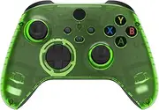eXtremeRate Transparent Clear Green Replacement Part Faceplate, Housing Shell Case for Xbox Series S & Xbox Series X Controller Accessories - Controller NOT Included