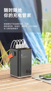 在飛比找樂天市場購物網優惠-大容量充電寶帶行動電源數顯戶外移動電源18WPD快充6000