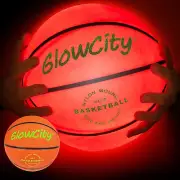 Glow in the Dark Basketball for Teen Boy - Glowing Red Basket Ball, Light up LED