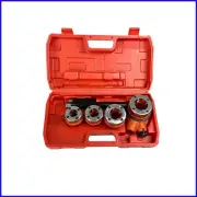 Professional Ratcheting Pipe Threader Kit with 4 Dies for Effective Threading
