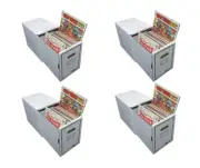 4 LP Vinyl Record Album Storage Boxes with Drawer & Dividers Record Storage Box