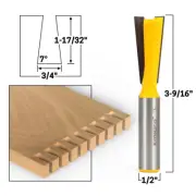 7Â° X 3/4" Dovetail Router Bit - 1/2" Shank - Yonico 14820